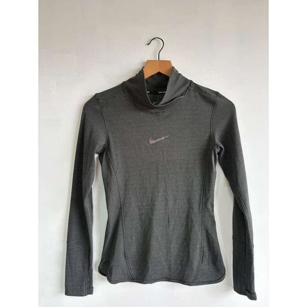 Nike AeroReact Women Gray outdoor Running Mock Neck Long Sleeve Top XS